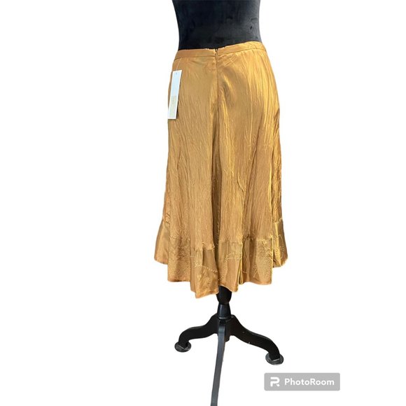 NWT 12th Street by Cynthia Vincent Gold Sparkle Skirt  Size 2 - Picture 2 of 11
